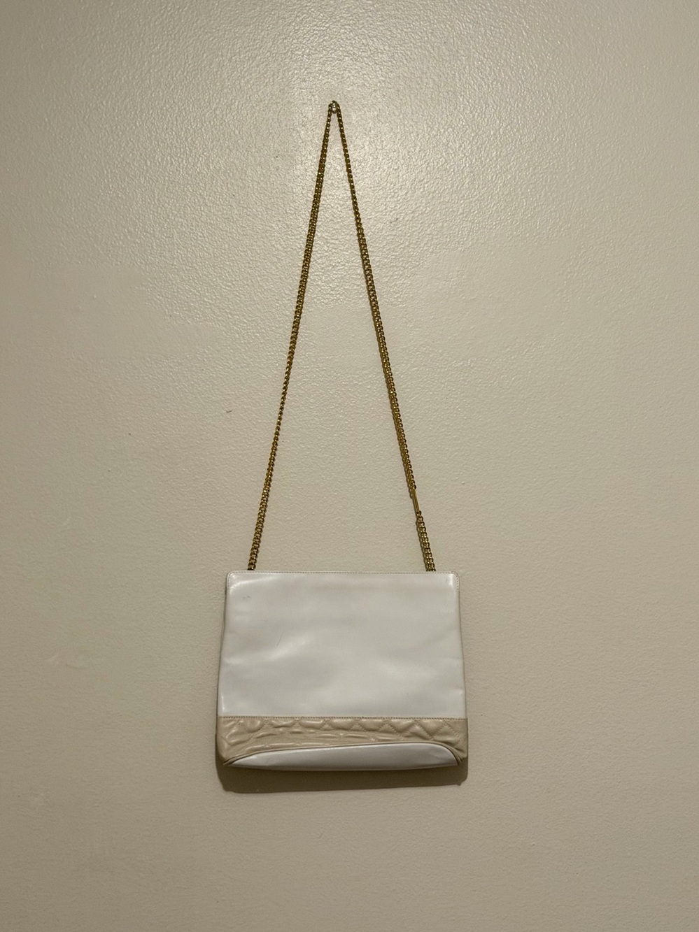 Salvatore Ferragamo Vintage White Gold Chain Bag